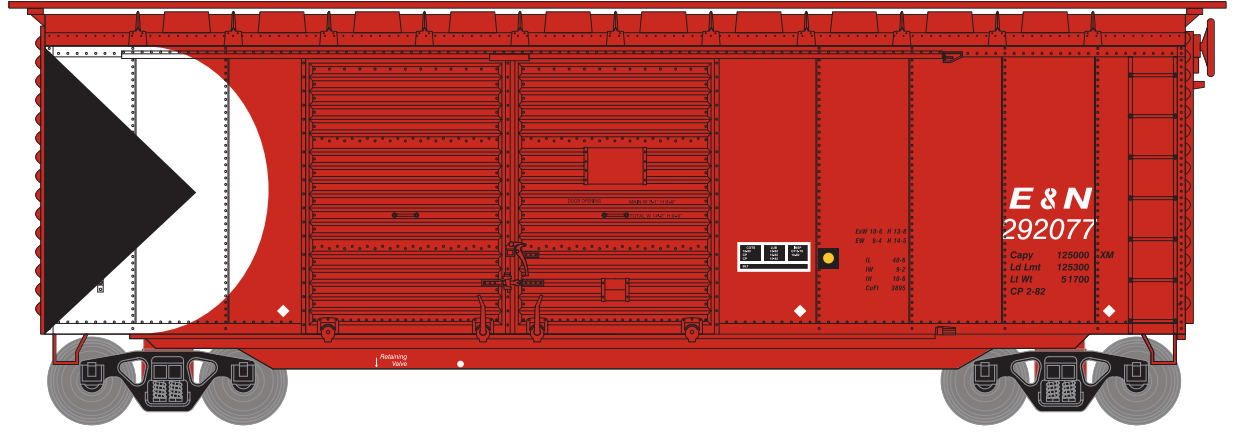 HO 40ft Double-Door Boxcar (Set of 3): Esquimalt & Nanaimo Railway #292222, 292280, 292353