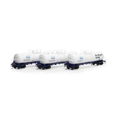 HO Clay Slurry Tank Car (Set of 3): Dry Branch Kaolin #29151, 29159, 29167