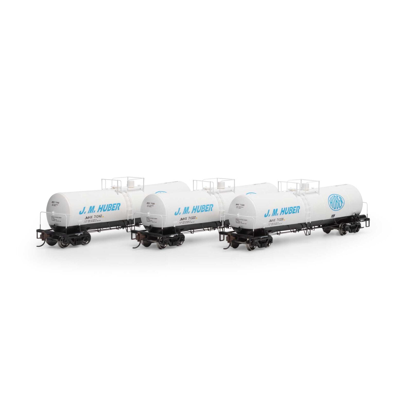 HO Clay Slurry Tank Car (Set of 3): J.M. Huber #71020, 71028, 71042