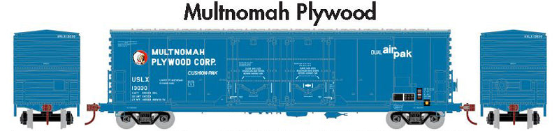 HO 50ft Double Plug Door Boxcar: Multnomah Plywood #13041