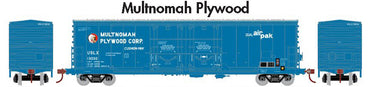 HO 50ft Double Plug Door Boxcar: Multnomah Plywood #13037
