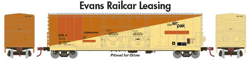 HO 50ft Double Plug Door Boxcar: [Primed for Grime] Evans Railcar Leasing #10122