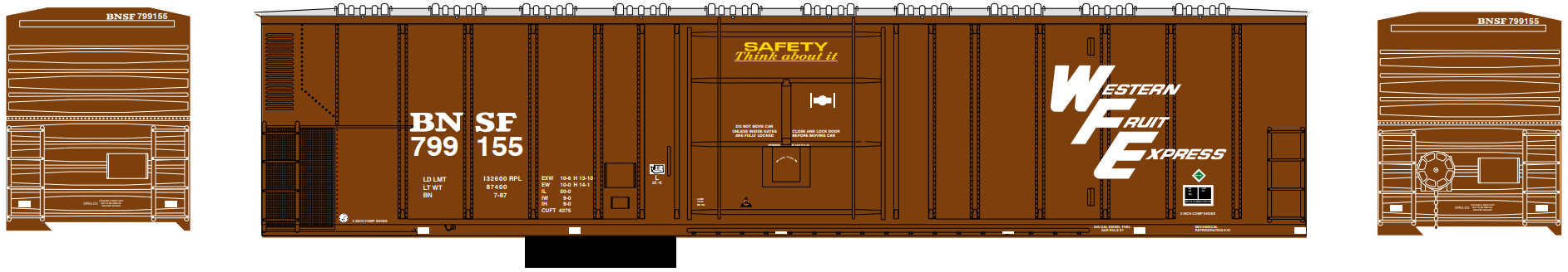HO 57ft Mechanical Reefer: BNSF #799209