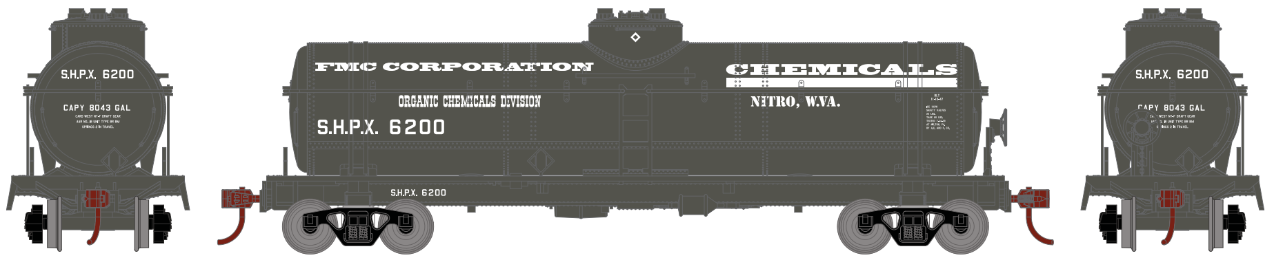 HO Single Dome Tank Car: FMC Corporation #6202