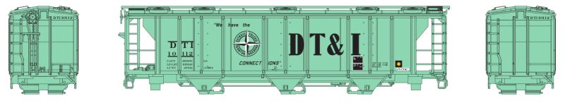 HO PS 2893 Covered Hopper: DT&I #10159