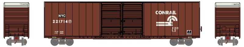 HO 60ft FMC High Cube Boxcar: Conrail (NYC) #90521