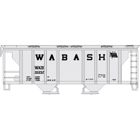 HO PS 2003 Covered Hopper: Wabash #30257