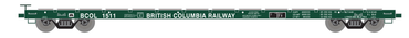 HO 60ft Flatcar (Set of 3): British Columbia Railway #1519, 1546, 1558