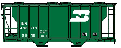 HO PS2 2600 Covered Hopper: Burlington Northern #430210