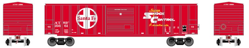 HO 50ft ACF Boxcar: Santa Fe #15661