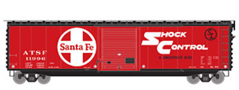 HO 50ft Single Door Boxcar: ATSF (Shock Control) #11996