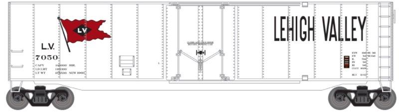 HO 50ft PD Smooth Side Boxcar: Lehigh Valley #7051